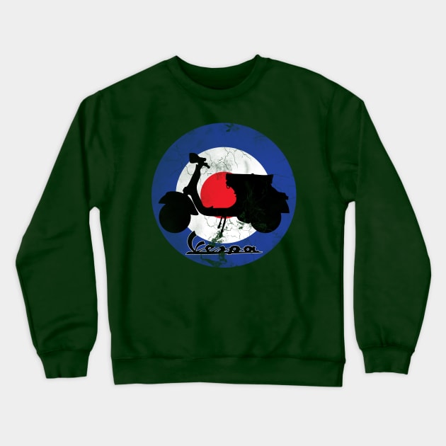 Vespa (worn) Crewneck Sweatshirt by Randomart